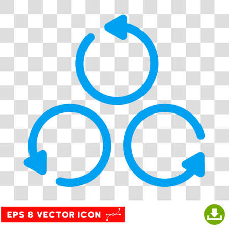 Rotation round icon. Vector EPS illustration style is flat iconic symbol, blue color, transparent background.のイラスト素材