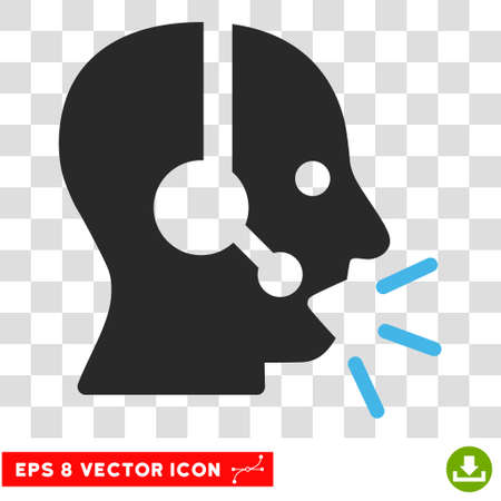 Vector Operator Message EPS vector icon. Illustration style is flat iconic bicolor blue and gray symbol on a transparent background.のイラスト素材