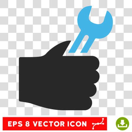 Vector Service Hand EPS vector icon. Illustration style is flat iconic bicolor blue and gray symbol on a transparent background.のイラスト素材