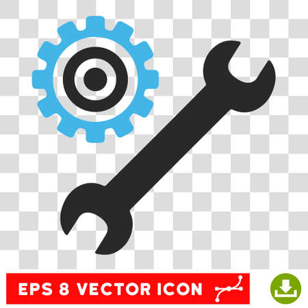 Vector Service Tools EPS vector pictograph. Illustration style is flat iconic bicolor blue and gray symbol on a transparent background.のイラスト素材