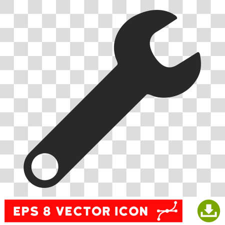 Vector Wrench EPS vector pictograph. Illustration style is flat iconic gray symbol on a transparent background.のイラスト素材