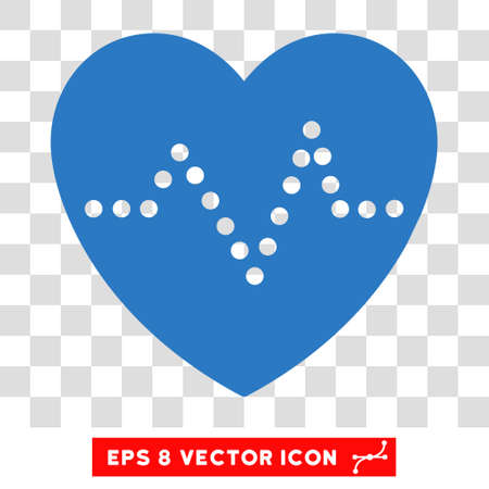 Vector Heart Pulse EPS vector pictograph. Illustration style is flat iconic smooth blue symbol on a transparent background.のイラスト素材