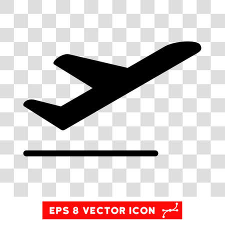 Vector Airplane Departure EPS vector icon. Illustration style is flat iconic black symbol on a transparent background.のイラスト素材