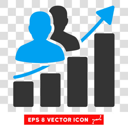 Vector Audience Growth EPS vector pictograph. Illustration style is flat iconic bicolor blue and gray symbol on a transparent background.のイラスト素材
