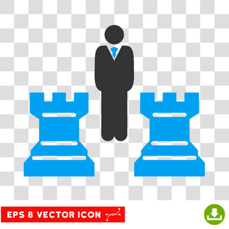 Vector Chess Strategy EPS vector icon. Illustration style is flat iconic bicolor blue and gray symbol on a transparent background.のイラスト素材