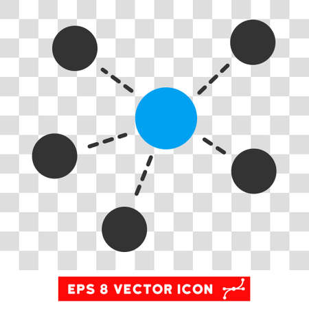 Vector Connections EPS vector pictogram. Illustration style is flat iconic bicolor blue and gray symbol on a transparent background.のイラスト素材