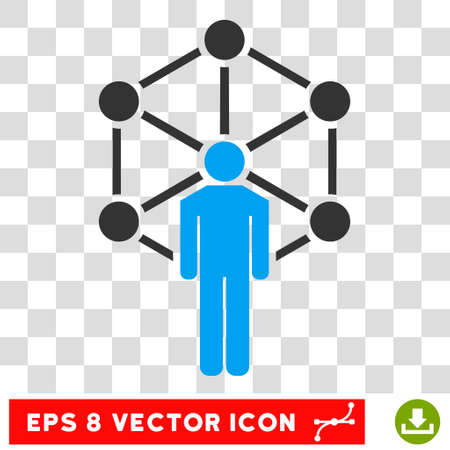 Vector Network Person EPS vector icon. Illustration style is flat iconic bicolor blue and gray symbol on a transparent background.のイラスト素材