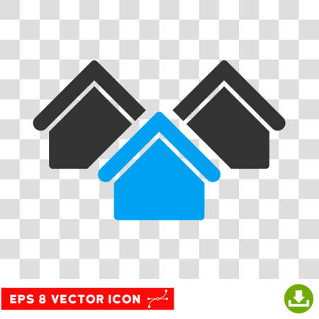 Vector Real Estate EPS vector pictogram. Illustration style is flat iconic bicolor blue and gray symbol on a transparent background.のイラスト素材