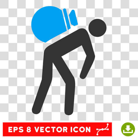 Vector Porter EPS vector icon. Illustration style is flat iconic bicolor blue and gray symbol on a transparent background.のイラスト素材