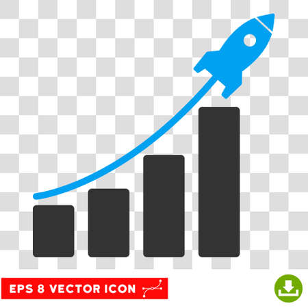 Vector Startup Sales EPS vector pictogram. Illustration style is flat iconic bicolor blue and gray symbol on a transparent background.のイラスト素材
