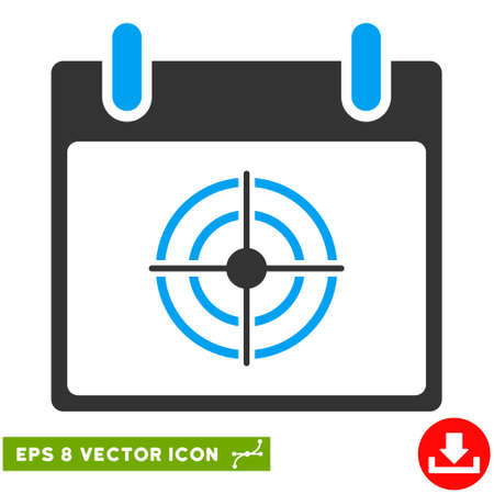 Bullseye Calendar Day icon. Vector EPS illustration style is flat iconic bicolor symbol, blue and gray colors.のイラスト素材