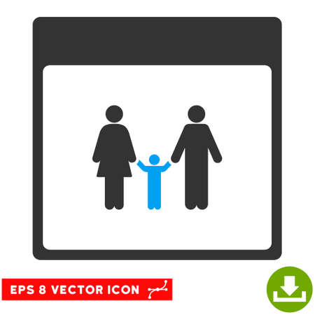 Family Calendar Page icon. Vector EPS illustration style is flat iconic bicolor symbol, blue and gray colors.のイラスト素材