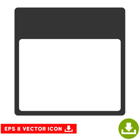 Calendar Page Template icon. Vector EPS illustration style is flat iconic symbol, gray color.のイラスト素材
