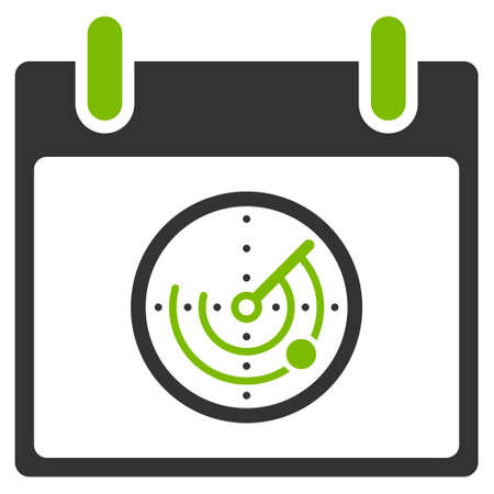 Radar Calendar Day vector pictogram. Style is flat graphic bicolor symbol, eco green and gray colors, white background.のイラスト素材
