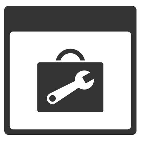 Toolbox Calendar Page vector pictogram. Style is flat graphic symbol, gray color, white background.のイラスト素材