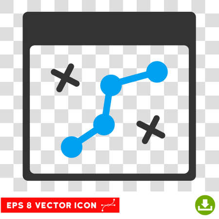 Vector Path Points Calendar Page EPS vector pictograph. Illustration style is flat iconic bicolor blue and gray symbol on a transparent background.のイラスト素材