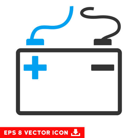 Accumulator EPS vector pictogram. Illustration style is flat iconic bicolor blue and gray symbol on white background.のイラスト素材
