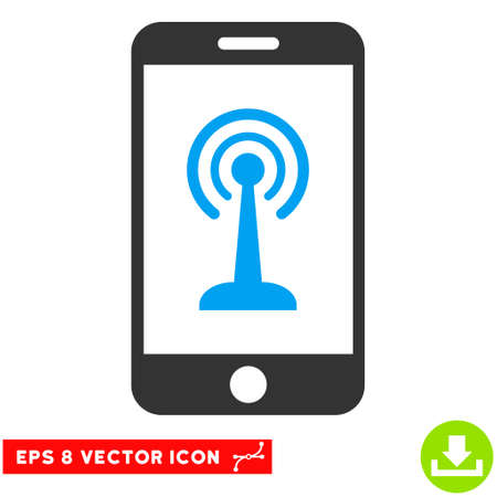 Radio Control Smartphone EPS vector pictogram. Illustration style is flat iconic bicolor blue and gray symbol on white background.のイラスト素材