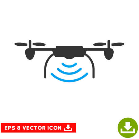 Radio Transmitter Airdrone EPS vector pictograph. Illustration style is flat iconic bicolor blue and gray symbol on white background.のイラスト素材