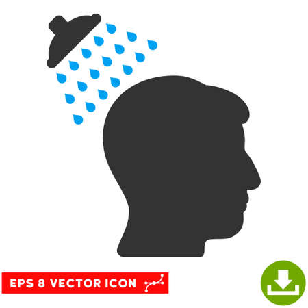 Head Shower EPS vector icon. Illustration style is flat iconic bicolor blue and gray symbol on white background.のイラスト素材