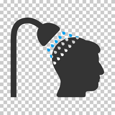 Blue And Gray Head Shower toolbar icon. Vector pictogram style is a flat bicolor symbol on chess transparent background.のイラスト素材
