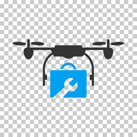 Blue And Gray Service Drone interface toolbar pictogram. Vector pictograph style is a flat bicolor symbol on chess transparent background.のイラスト素材