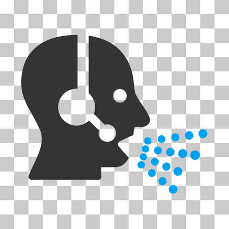Blue And Gray Operator Speech interface toolbar pictogram. Vector pictograph style is a flat bicolor symbol on chess transparent background.のイラスト素材