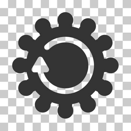 Gray Cog Rotation interface icon. Vector pictograph style is a flat symbol on chess transparent background.のイラスト素材