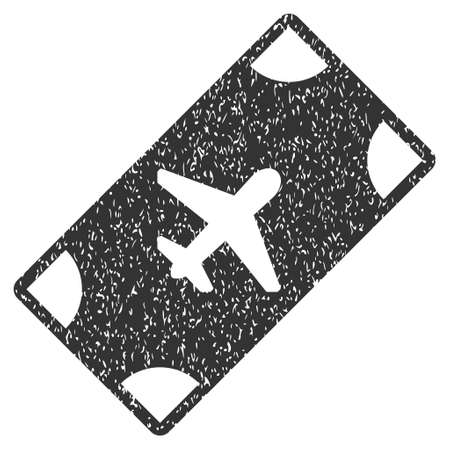 Boarding Pass rubber seal stamp watermark. Icon symbol inside rounded rectangular frame with grunge design and scratched texture. Unclean vector gray ink sign on a white background.のイラスト素材