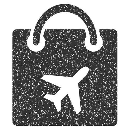 Duty Free rubber seal stamp watermark. Icon symbol inside rounded rectangular frame with grunge design and scratched texture. Unclean vector gray ink emblem on a white background.のイラスト素材