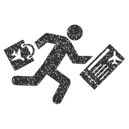 Late Passenger rubber seal stamp watermark. Icon symbol inside rounded rectangular frame with grunge design and dirty texture. Unclean vector gray ink sticker on a white background.のイラスト素材