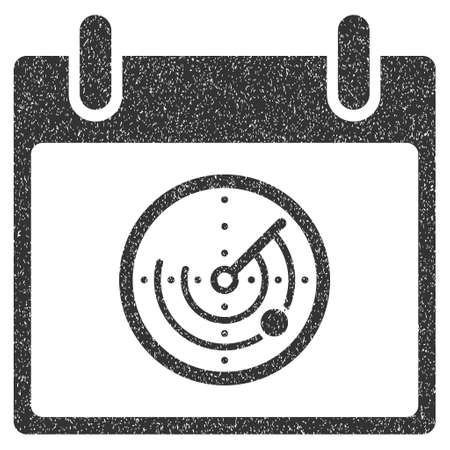 Radar Calendar Day grainy textured icon for overlay watermark stamps. Flat symbol with scratched texture. Dotted vector gray ink rubber seal stamp with grunge design on a white background.のイラスト素材