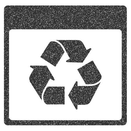 Recycle Calendar Page grainy textured icon for overlay watermark stamps. Flat symbol with dirty texture. Dotted vector gray ink rubber seal stamp with grunge design on a white background.のイラスト素材