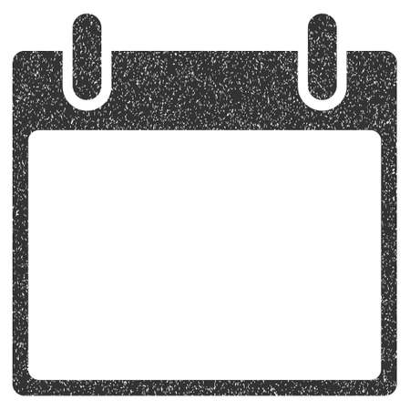 Empty Calendar Leaf grainy textured icon for overlay watermark stamps. Flat symbol with dirty texture. Dotted glyph gray ink rubber seal stamp with grunge design on a white background.の写真素材