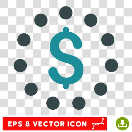 Dollar Sign vector icon. Image style is a flat soft blue iconic symbol.のイラスト素材