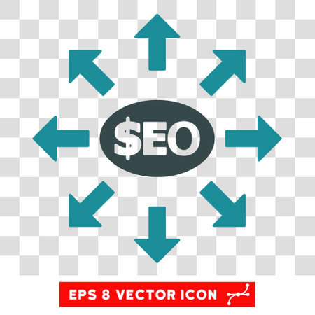 Seo Marketing vector icon. Image style is a flat soft blue pictogram symbol.のイラスト素材