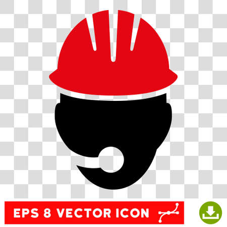 Vector Industrial Operator EPS vector pictogram. Illustration style is flat iconic bicolor intensive red and black symbol on a transparent background.のイラスト素材