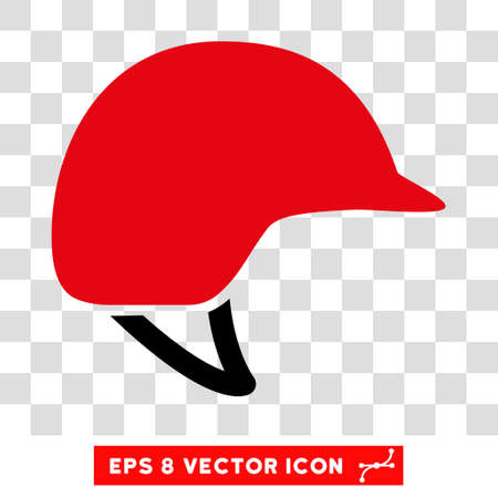 Vector Motorcycle Helmet EPS vector pictogram. Illustration style is flat iconic bicolor intensive red and black symbol on a transparent background.のイラスト素材
