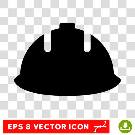 Vector Builder Helmet EPS vector icon. Illustration style is flat iconic black symbol on a transparent background.のイラスト素材