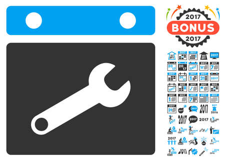 Date Options icon with bonus 2017 new year pictograms. Glyph illustration style is flat iconic symbols,modern colors. Date Options icon with bonus 2017 new year pictograms. Glyph illustration style is flat iconic symbols,modern colors.