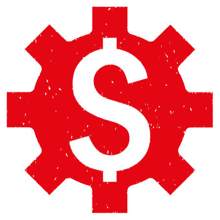 Dollar Options grainy textured icon for overlay watermark stamps. Flat symbol with dust texture. Dotted glyph red ink rubber seal stamp with grunge design on a white background.の写真素材