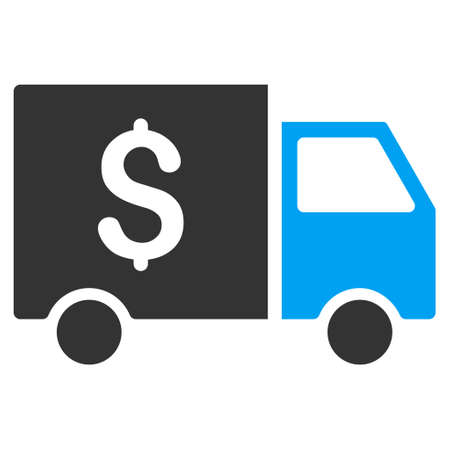 Tax Collector Car vector pictogram. Illustration style is a flat iconic bicolor blue and gray symbol on white background.のイラスト素材