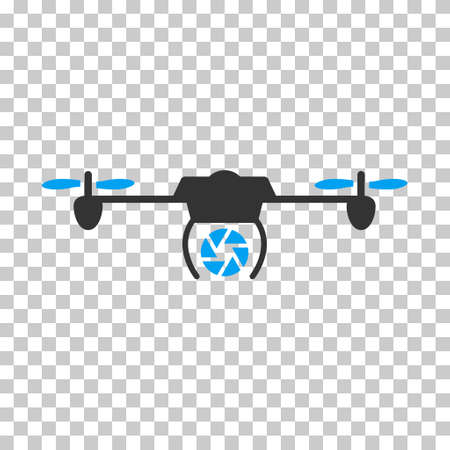 Shutter Spy Airdrone square icon. Vector pictograph style is a flat bicolor symbol, blue and gray colors, chess transparent background.のイラスト素材