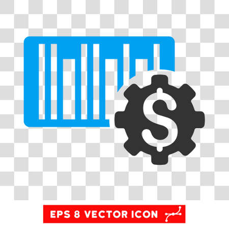 Barcode Price Setup EPS vector icon. Illustration style is flat iconic bicolor blue and gray symbol.のイラスト素材