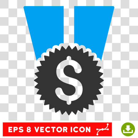 Financial Medal EPS vector icon. Illustration style is flat iconic bicolor blue and gray symbol.のイラスト素材