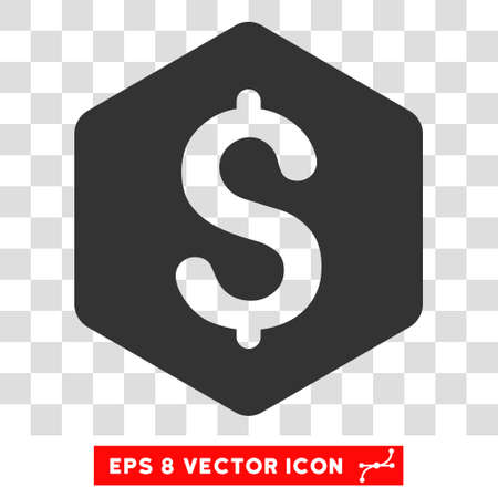 Dollar Hexagon EPS vector icon. Illustration style is flat iconic gray symbol.のイラスト素材