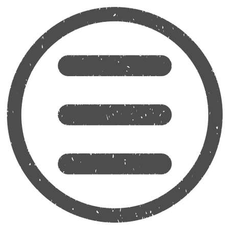 Menu rubber seal stamp watermark. Icon symbol inside circle frame with grunge design and dust texture. Scratched vector ink emblem on a white background.のイラスト素材