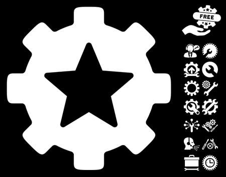 Star Favorites Options Gear pictograph with bonus configuration pictograph collection. Vector illustration style is flat iconic symbols on white background.のイラスト素材