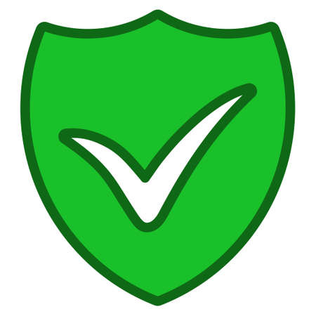 Shield Ok interface icon. Vector pictograph style is a flat symbol with contour edges.のイラスト素材