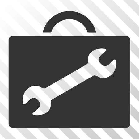 Repair Equipment Case vector icon. Illustration style is flat iconic gray symbol on a hatch transparent background.のイラスト素材